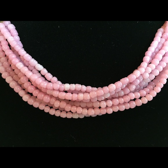 Vintage Multi Strand Pink Necklace - Picture 3 of 6